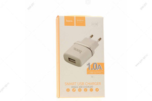 Сетевая зарядка USB Hoco C11 Smart single 5V-1A, белый