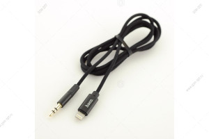 Аудио кабель AUX для iPhone Lightning на разъем наушников 3.5мм, Hoco UPA13, 1м, черный