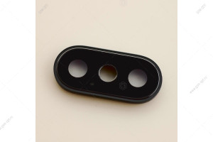 Стекло камеры для iPhone X в рамке, черный