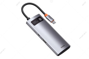 USB-концентратор Type-C HUB Baseus 5в1: 3 USB3.0 порта, HDMI HD4K, Type-C, серый