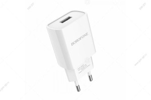 Сетевая зарядка USB Borofone BA20A, 5V-2.1A, белый