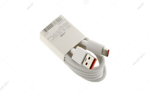 Кабель USB - Type-C для Xiaomi, 1м, 6A, 120W, Turbo Charge (розовый коннектор) orig.c, белый