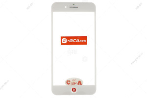 Стекло дисплея для переклейки G+OCA Pro для iPhone 8 Plus белый, в рамке + OCA