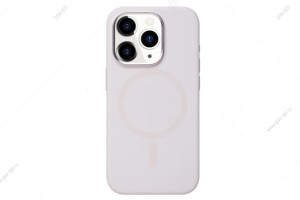 Чехол для iPhone 15 Plus Bucksuiti Silicone Case, MagSafe, силиконовый с магнитом #06 светло-розовый